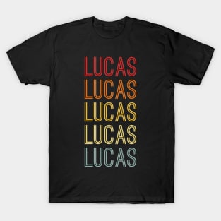 Lucas Name Vintage Retro Pattern T-Shirt